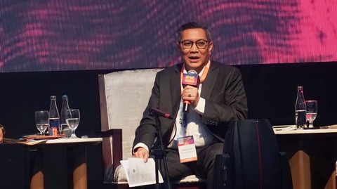 Direktur Jendral Energi Baru dan Terbarukan (EBTKE) Kementrian ESDM Yudo Dwiananda Priaadi dalam pagelaran Indonesian Palm Oil Conference (IPOC) 2023 di Hotel Westin Bali, Kamis (2/11). dok. GAPKI