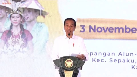 Presiden Joko Widodo menghadiri Festival Harmoni Budaya Nusantara Tahun 2023 di Kawasan IKN, Jumat (3/11/2023).  Foto: Youtube/Sekretariat Presiden