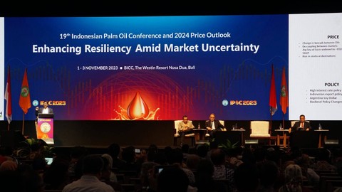 Pagelaran Indonesia Palm Oil Conference (IPOC) 2023 di Hotel Westin Bali, Rabu (3/11). dok GAPKI
