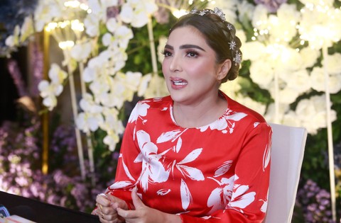 Penyanyi Ashanty saat konferensi pers ulang tahun "Ashanty 40th Birthday" Di kawasan Gandaria, Jakarta, Minggu, (5/11/2023). Foto: Agus Apriyanto