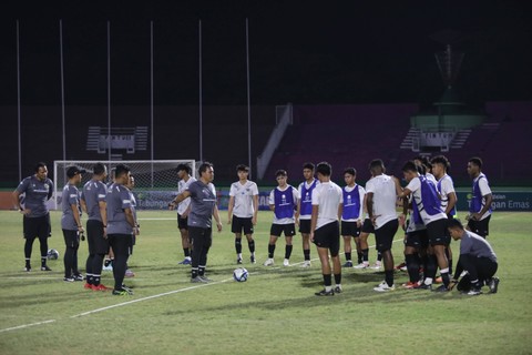 Latihan Timnas U-17 Indonesia di Stadion Gelora Delta Sidoarjo, Sidoarjo, pada Minggu (5/10). Foto: PSSI