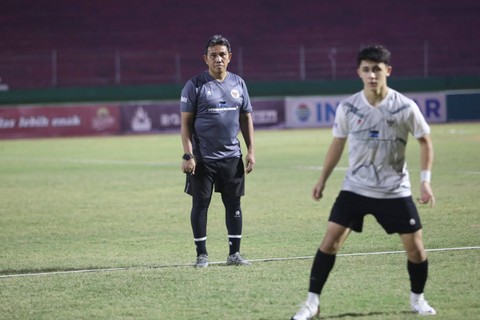 Latihan Timnas U-17 Indonesia di Stadion Gelora Delta Sidoarjo, Sidoarjo, pada Minggu (5/10). Foto: PSSI