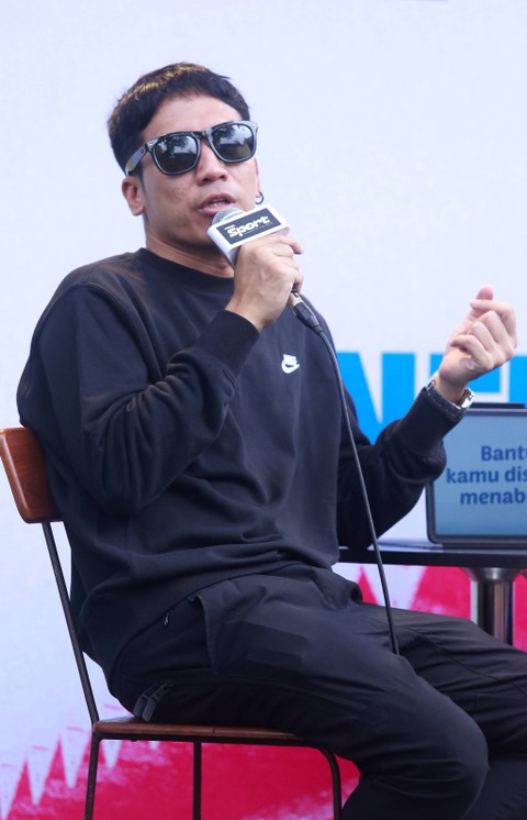 Desta Mahendra saat konferensi pers jelang Tepok Bulu 2023, di kawasan Kemang, Jakarta, Jumat (10/11/2023). Foto: Dok. Agus Apriyanto