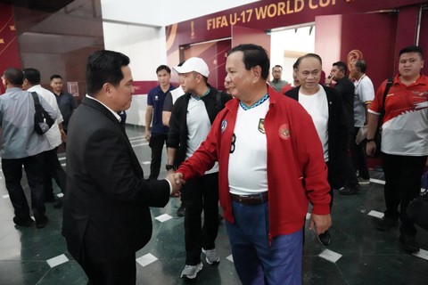 Prabowo dan Erick Thohir saksikan Piala Dunia U-17 Foto: kumparan
