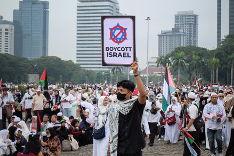 Ilustrasi demo boikot Israel. Foto: Donny Hery/Shutterstock