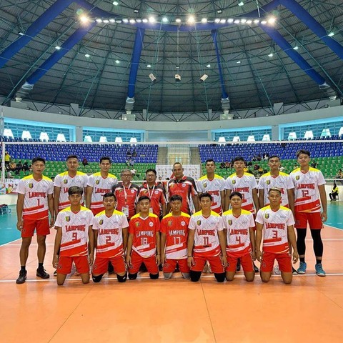 Tim voli putra Lampung. | Foto: instagram @volleyballpg