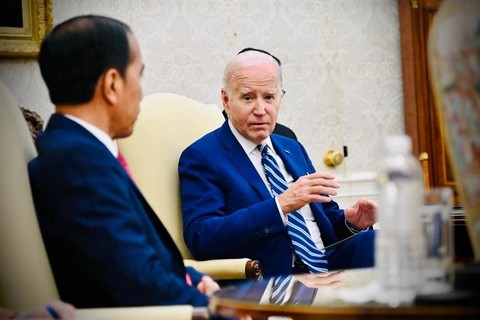Presiden Jokowi bertemu Presiden AS Joe Biden di Gedung Putih, Washington DC, AS, Senin (13/11/2023).  Foto: Laily Rachev/Biro Pers Sekretariat Presiden