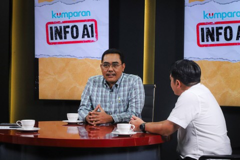 Waketum PKB, Jazilul Fawaid pada acara Info A1 di kumparan di Jakarta, Rabu (15/11/2023). Foto: Iqbal Firdaus/kumparan