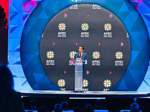 Presiden Jokowi menyampaikan pidato di APEC CEO Summit. Foto: Laily Rachev/Biro Pers Sekretariat Presiden