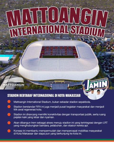 Mattoangin International Stadium (MIS) yang dicanangkan Anies di bangun di Kota Makassar. Foto: Dok. Istimewa