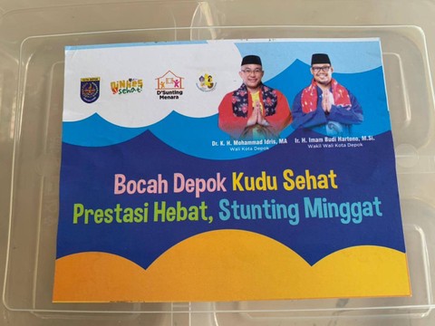 Kotak makan makanan pencegah stunting pemberian Pemkot Depok. Dok: kumparan.