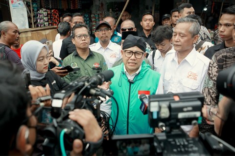 Cawapres Muhaimin Iskandar berkomitmen menyediakan akses modal untuk pedagang. Foto: Dok. Istimewa
