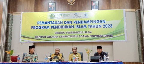 Acara Pemantauan dan Pendampingan Program Pendidikan Islam 2023 yang diselenggarakan Kanwil Kemenag Provinsi Papua di Hotel Horison Kota Jayapura, Papua, Sabtu (25/11/2023). Foto: Dok. Istimewa