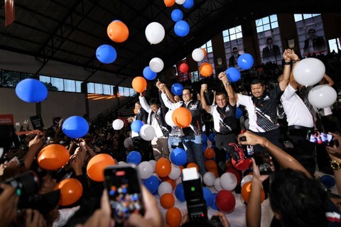 Capres Anies Baswedan mendapat dukungan relawan Sahabat ABI di Basket Hall, Senayan, Minggu (26/11/2023). Foto: Dok. Istimewa