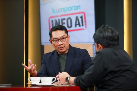 Ketua Tim Kampanye Daerah (TKD) Ridwan Kamil menjawab pertanyaan di acara Info A1 di kumparan, Jakarta, Kamis (30/11). Foto: Aditia Noviansyah/kumparan