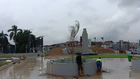 Kondisi Alun-alun Karawang, Jumat (1/12/2023). Foto: kumparan