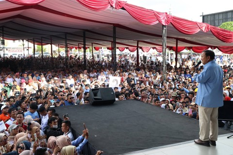 Capres nomor urut 2, Prabowo Subianto, berkampanye di Tasikmalaya. Foto: Dok. Istimewa