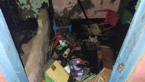 Rumah di Desa Gunung Putri, Kecamatan Gunung Putri, Kabupaten Bogor terbakar. Foto: Dok. Istimewa