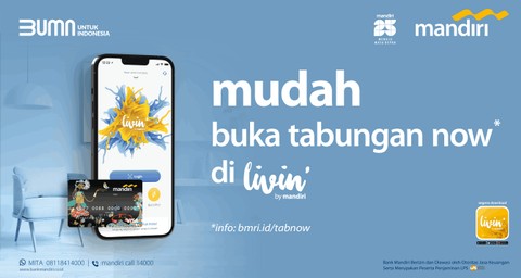 Tabungan NOW kini bisa dibuka langsung melalui Livin' by Mandiri. Foto: Dok. Bank Mandiri
