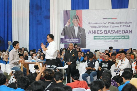 Capres nomor urut 1 Anies Baswedan berdialog bersama mahasiswa Universitas Haizirin, Bengkulu. Foto: Dok. Istimewa