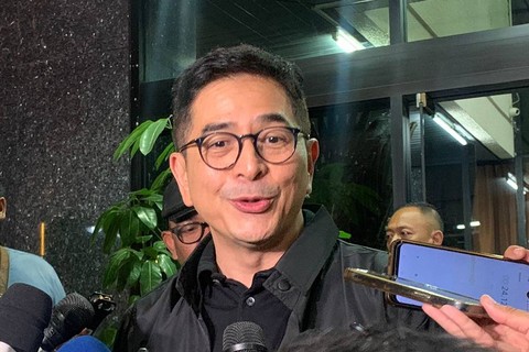 Ketua Tim Pemenangan Nasional (TPN) Ganjar Pranowo-Mahfud MD Arsjad Rasjid usai rapat untuk persiapan debat. Foto: Paulina Herasmaranindar/kumparan