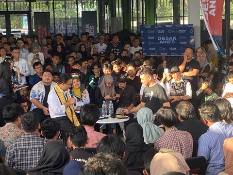 Anies Baswedan saat menghadiri Desak Anies di Bento Kopi Lampung. | Foto: Sinta Yuliana/Lampung Geh