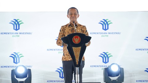 Menteri Investasi Bahlil Lahadalia beri sambutan di rakornas investasi 2023. Foto: Dok. Kementerian Investasi