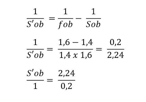 Ilustrasi cara menghitung perbesaran mikroskop. Sumber: Pribadi