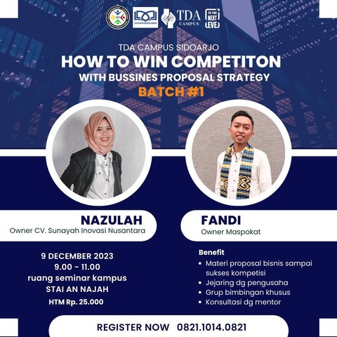 STAI An Najah Indonesia Mandiri x TDA Sidoarjo, Gelar Pelatihan Mentoring Bisnis