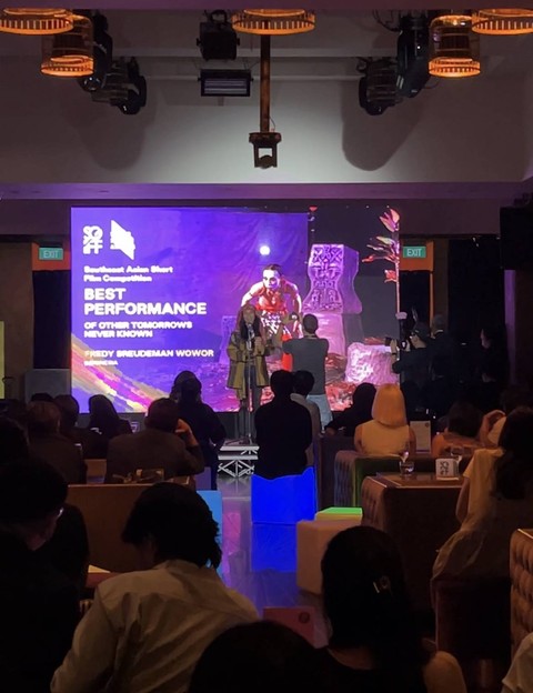 Sineas Indonesia menang Silver Screen Awards di SGIFF 2023 di The Riverhouse, Singapura, Minggu (10/12/2023). Foto: kumparan