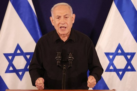 Perdana Menteri Israel Benjamin Netanyahu. Foto: Abir SULTAN / POOL / AFP