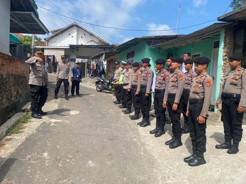 Sejumlah personel Polda Lampung dikerahkan di 58 titik kampanye di Provinsi Lampung. | Foto: Dok Polda Lampung