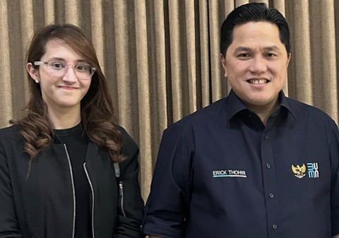 Tsamara Amany dan Erick Thohir. Foto: Instagram @tsamaraDKI