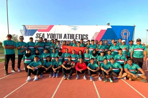 Tim Indonesia di SEA Youth Athletics Championship 2023 yang digelar di Pathum Thani, Thailand. Foto: Kemenpora/HO/Antara