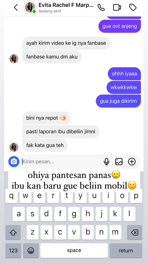 Hanum Mega bongkar aib sang ayah. Foto: Instagram @real.hanummegaa