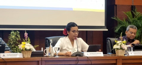 Menteri Keuangan Sri Mulyani dalam konferensi pers APBN KiTa di Kantor Kementerian Keuangan, Jumat (15/12/2023). Foto: Ave Airiza Gunanto/kumparan