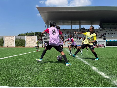 MilkLife Soccer Challenge 3 hari pertama Arjuna vs Larasati U12. Foto: Aji Nugrahanto/kumparan