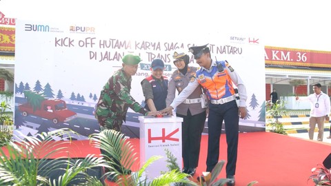 Apel siaga dilakukan di Rest Area KM 36 Tol Pekanbaru - Bangkinang. Foto: dok. Hutama Karya