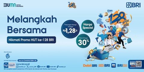 Berbagai promo yang dihadirkan dalam HUT ke-128 BRI. Foto: Dok. BRI