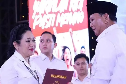 Titik Soeharto dan Prabowo Subianto. Foto: Instagram/@gerindra
