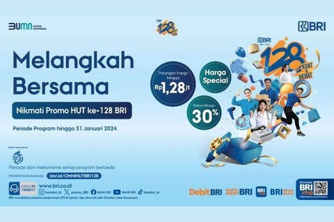 BRI hadirkan promo di ulang tahunnya yang ke-128. Foto: BRI. 
