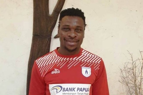 Pemain naturalisasi asal Nigeria, Godstime Egwuatu Ouseloka alias Olisa. Foto: ANTARA