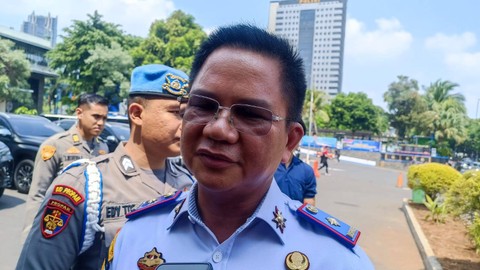 Kadishub Syafrin Liputo saat dijumpai di Mapolda Metro Jaya, Jakarta, usai rapat koordinasi Operasi Lilin Jaya, Senin (16/12/2023). Foto: Thomas Bosco/kumparan