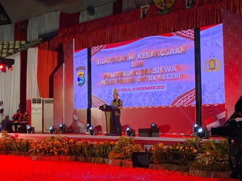 Wakapolri Komjen Agus Andrianto saat memberikan sambutan. | Foto: Sinta Yuliana/Lampung Geh