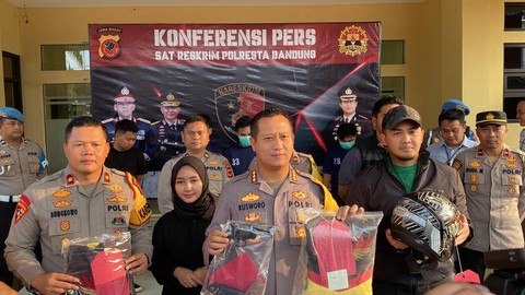 Pers rilis kasus pengeroyokan pada anggota polisi di Polresta Bandung, Jumat (22/12/2023). Foto: Rachmadi Rasyad/kumparan