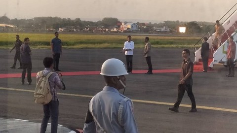 Presiden Jokowi tiba di Solo, Jumat (23/12/2023). Foto: kumparan