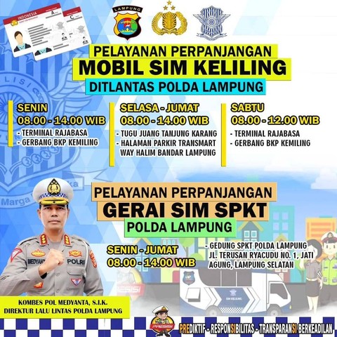 Pelayanan perpanjangan SIM keliling di Tugu Juang Kota Bandar Lampung. Foto: Hadi/Lampung Geh