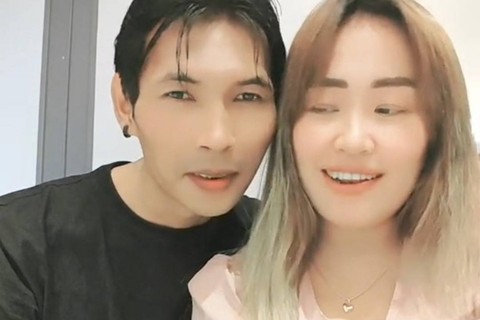 Potret kemesraan Pinkan Mambo dan Arya Khan. Foto: TikTok/@arya_joget