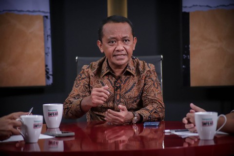 Menteri Investasi Indonesia/Kepala BKPM, Bahlil Lahadalia menjadi narasumber program Info A1 kumparan. Foto: Jamal Ramadhan/kumparan