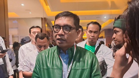 Ketua DPP PPP Achmad Baidowi menghadiri konsolidasi TPN Ganjar-Mahfud MD di Djakarta Theatre, Jakarta Pusat, Sabtu (30/12/2023). Foto: Annisa Thahira Madina/kumparan